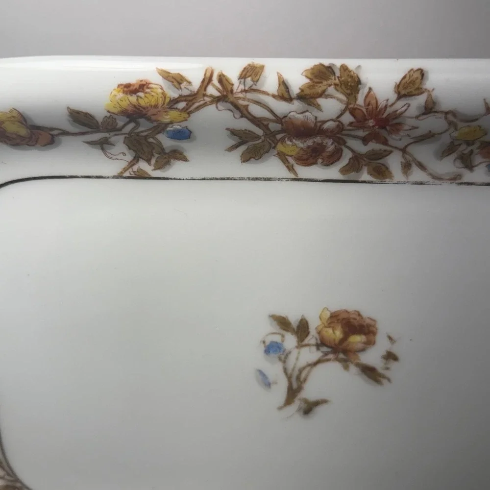 Haviland Limoges France Floral Porcelain Rectangular Platter‎ Tray H&Co L 12x8